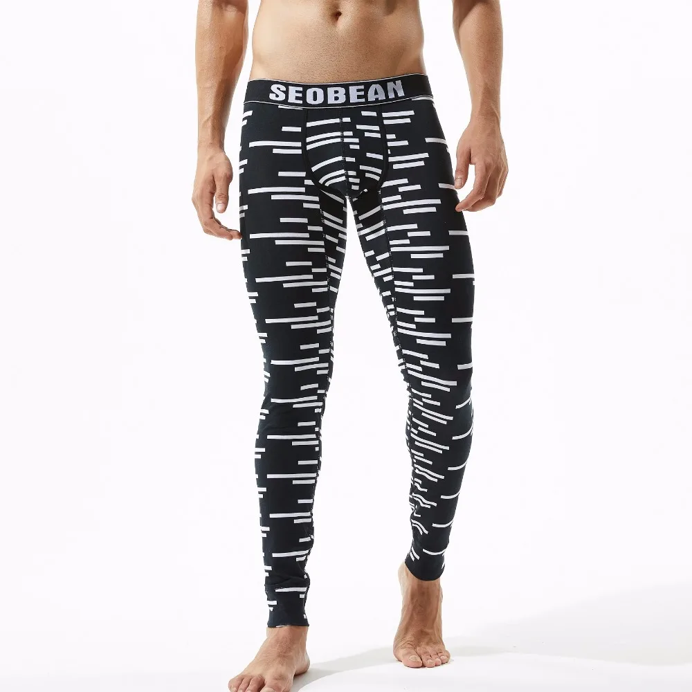 13 colors SEOBEAN 2018 Winter autumn Men's sexy Colorful Leopard cotton fabric Long johns Low Rise Thermal Underpants leggings