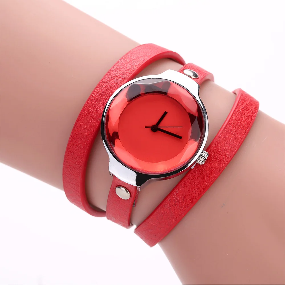 

Women Fine Leather Band Winding Analog Quartz Movement Wrist Watch women's watches of the famous luxury watch women bracelet