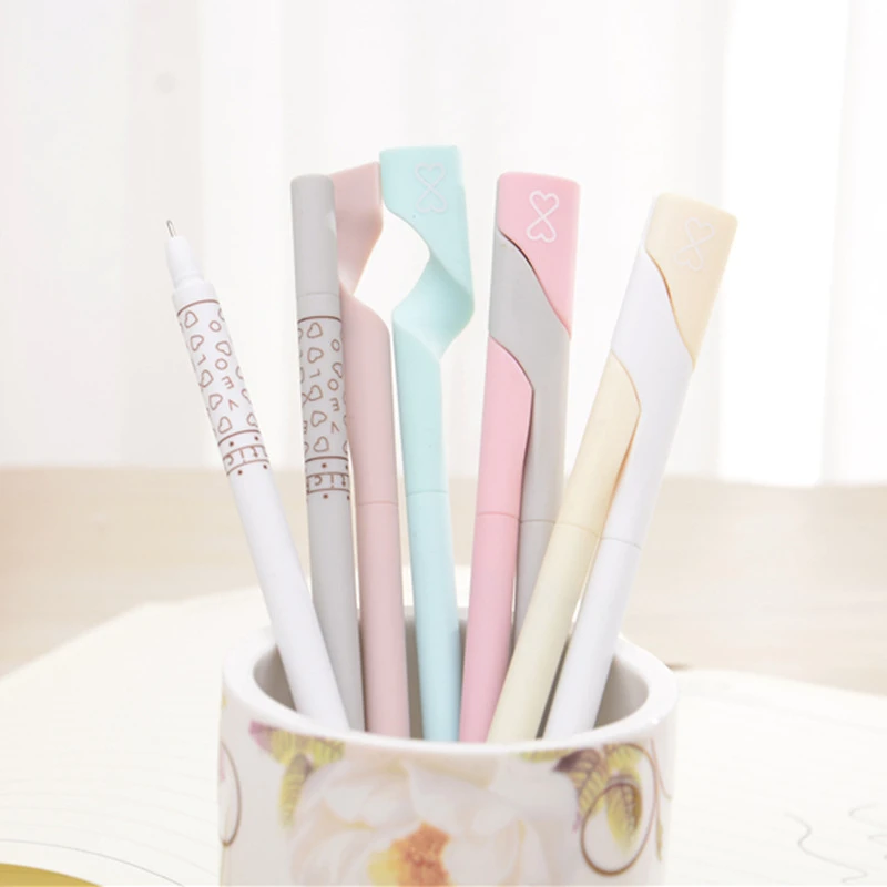 

DL Lovely candy color creative stationery lovers text neutral pen on the 2 pack bestie black pen cartoon