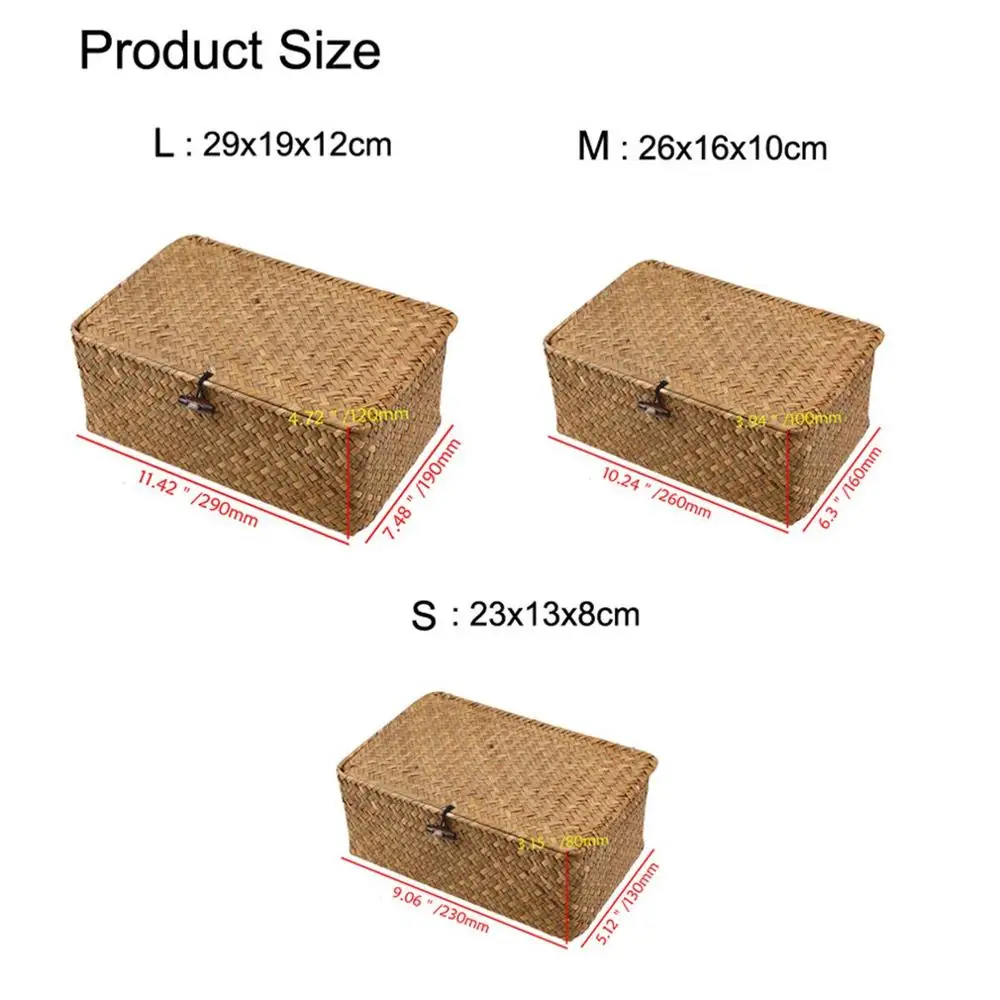 Водоросли ручной работы, коробка для хранения, коробка для хранения, Настольная коробка для хранения мелочей, корзина для хранения одежды, корзина с крышкой