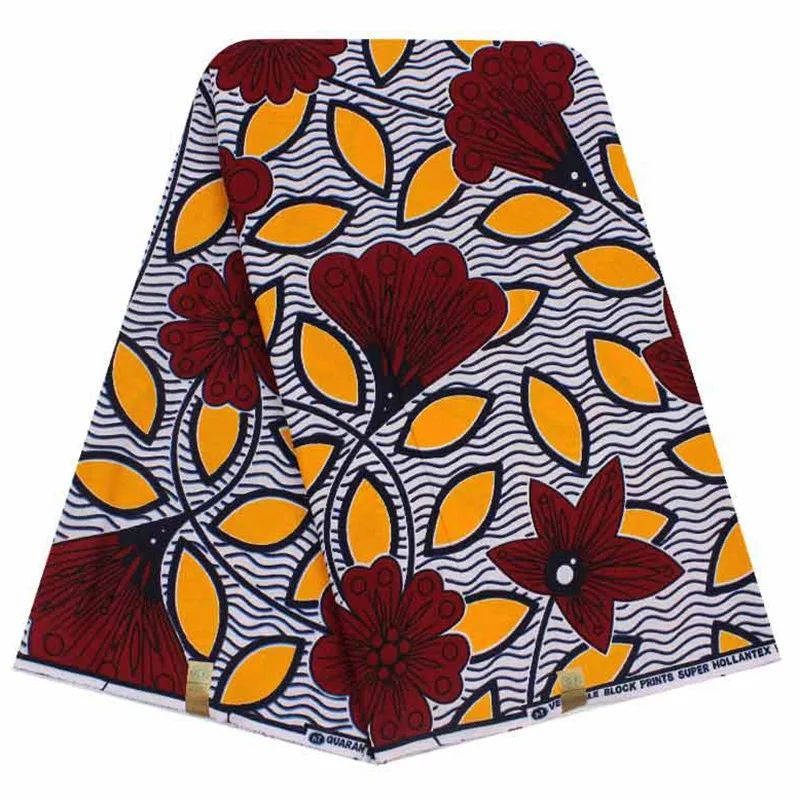 Hollantex Wax Gather 6 Yards Real Dutch Wax African Prints Fabric 100
