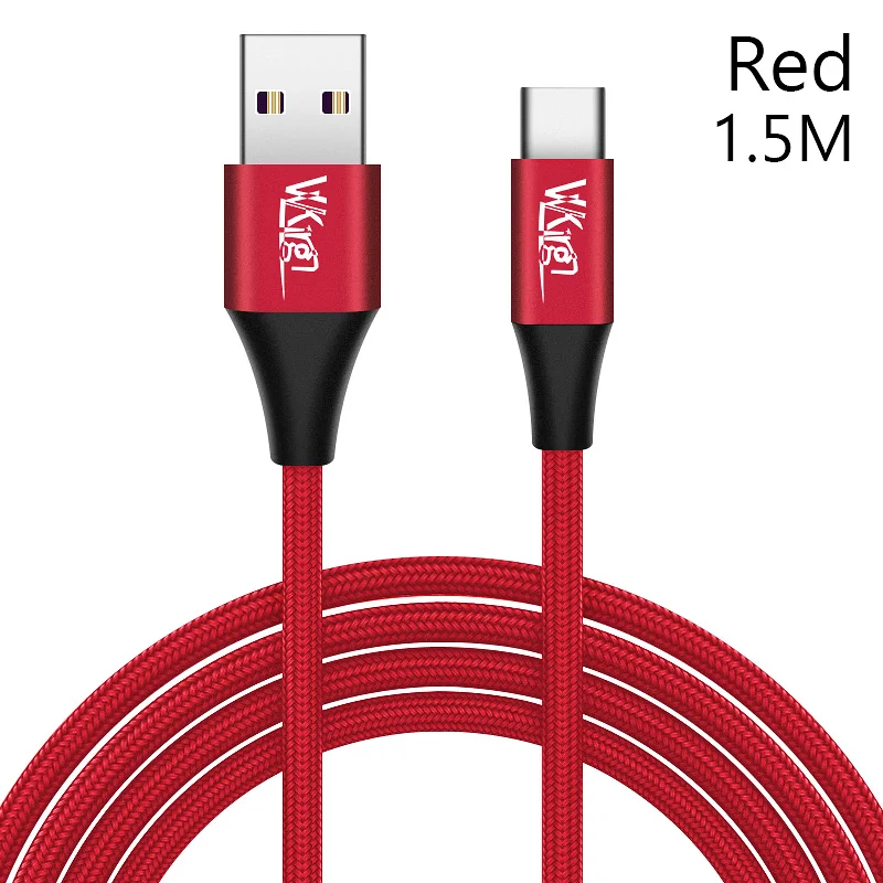VVKing USB быстрая зарядка type C кабель QC3.0 3A зарядка 1,5 м 2 м для samsung Xiaomi huawei LG Быстрая зарядка 3,0 телефонный кабель Шнур - Тип штекера: Red-1.5M