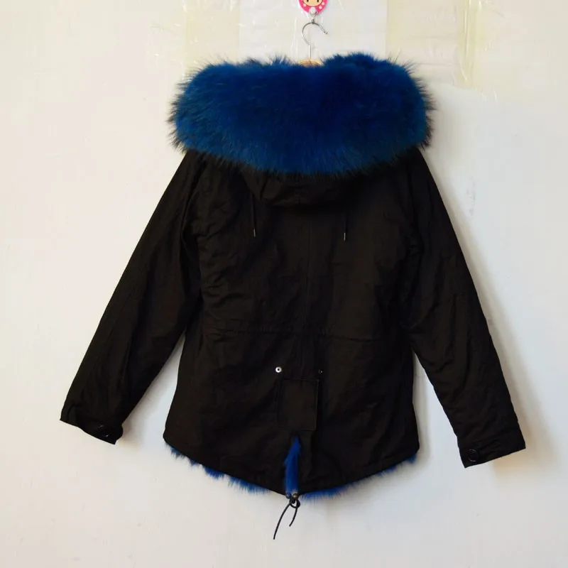Синий итальянский бренд Mr Меховая куртка из лисьего меха длинная подкладка с большим мехом енота капюшон зимнее женское пальто