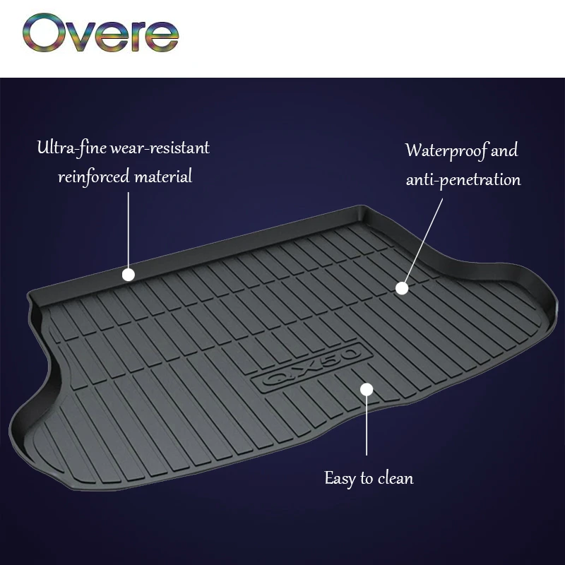 

Overe 1Set Car Cargo rear trunk mat For Infiniti QX50 Q50L styling Boot Liner Tray Waterproof carpet Anti-slip mat Accessories