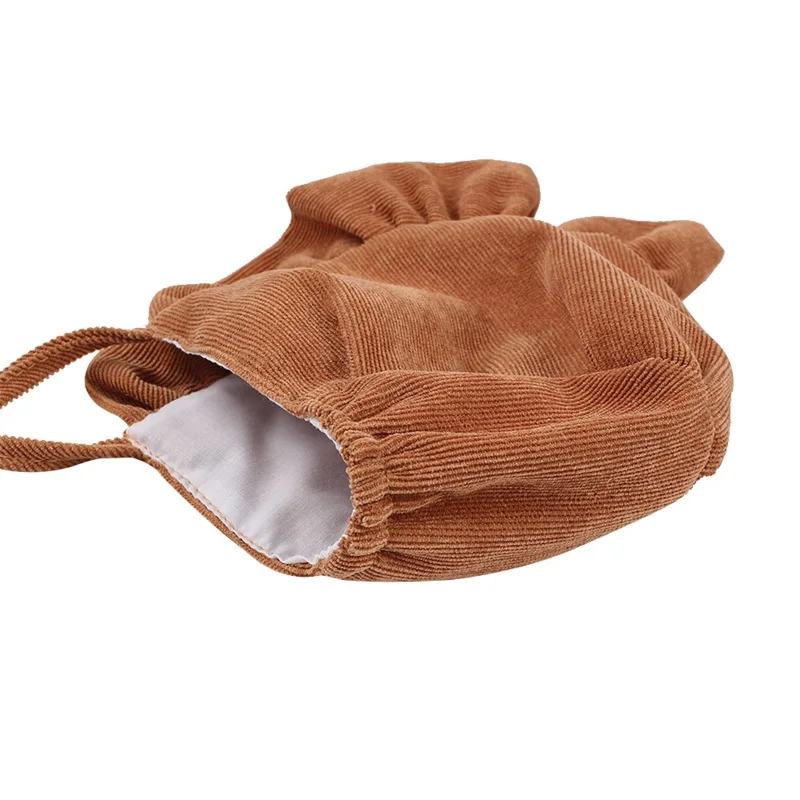 Corduroy Baby Beanie Hat Cute Princess Girls Cap Spring Autumn Lace Up Infant Beanie Sun Cap 3-12 Months Baby Girls Clothing (6)