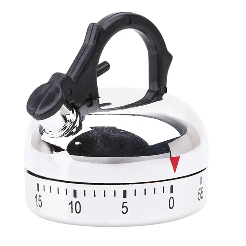 

New 60 Minute Kitchen Timer Alarm Mechanical Teapot Shaped Timer Clock Counting Minuteur Cuisine Kettle Styling Clockwork Timer