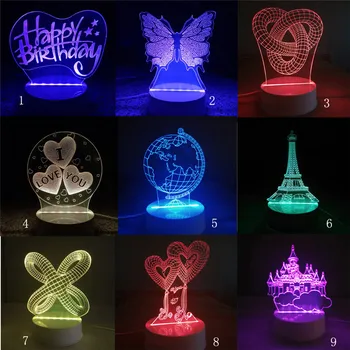 

Super New Arrival 3D Unique Lighting Effects Optical Home Decor LED Remote Control Table Lamp Dropshipping A35