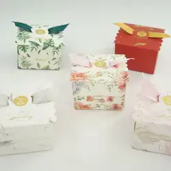 100 шт. Декорации для вечеринок Конфеты Box Baby Shower свадьбы пользу спасибо коробки Merci коробка крещение способствует бонбоньерка