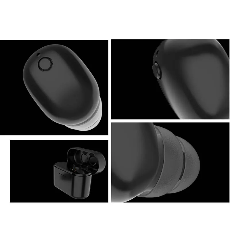 

Mini Bluetooth Earphone Headset Wireless Earbud Hands-free with Charge Case for Car Driving Sports -Drop