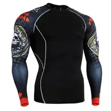 Дышащий Для мужчин Сжатие Колготки для новорождённых с длинным рукавом Спортивные Фитнес одежда раковина Training навыки