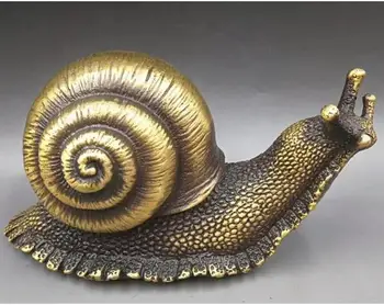 

CHINESE BRASS HAND-CARVED snail statues