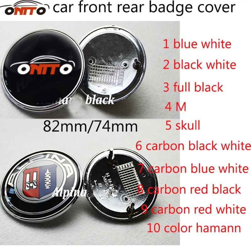 

1pcs 82mm 74mm Car Front Hood Rear Badge Cover For E60 E90 E46 E30 F30 F10 F20 E36 F15 F25 E34 E38 E87 E83 E91 E39 E53 X5 X3 X1