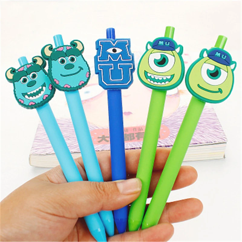 

Monster University Cute Gel Pen Kawaii Gel Pen 0.5mm Black ink Candy color pen for Kid Gift escritorio Papelaria School Supplies