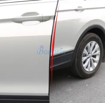 

Door Crash Barriers Strips Door And Rear Trunk Moulding Trim Black White Transparency For Volkswagen VW Tiguan Accessories