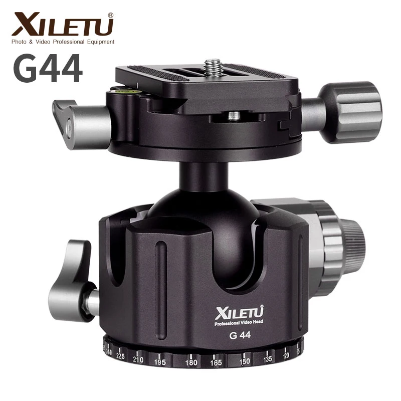 XILETU G-44 Топ панорама 360 градусов камера штатив шаровая Головка 44 мм алюминиевый сплав шаровая Головка с быстроразъемной пластиной для ARCA-SWISS