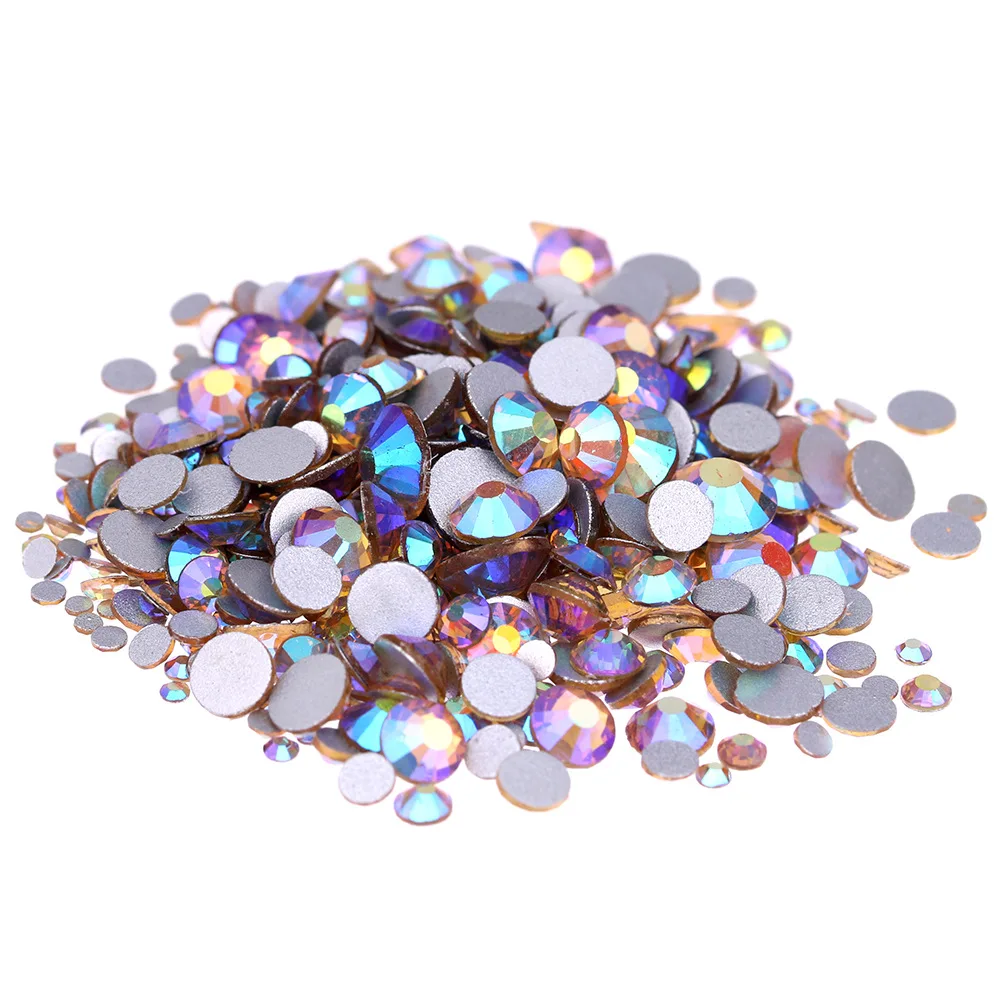 

Super Glitter Lt C Topaz AB Flatback Non HotFix Crystal Rhinestones For Nail Art Glue one Strass Shoes And Dancing Decoration