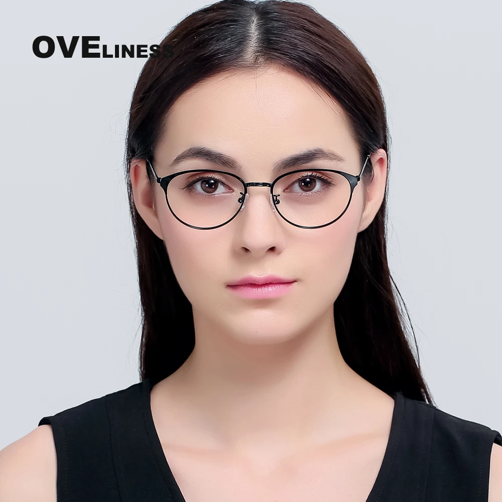 Metal Eyeglass Frames Female Women Optical Prescription Myopia Clear