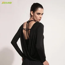 Женский топ для йоги Свободная открытая спина Фитнес Бег Спортивная футболка