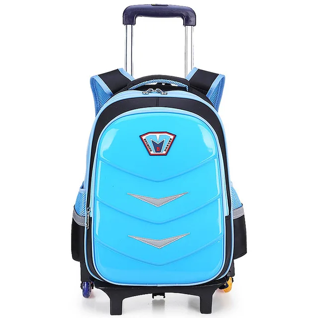 Детские школьные сумки для девочек и мальчиков, рюкзаки на колесиках, детские дорожные сумки на колесиках, съемный рюкзак, детский школьный рюкзак - Цвет: blue -6 wheels