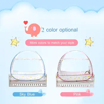 

Safety Pop Out Tent Mosquito net Automatic Double Door Crib Dense Mosquito Net Sleep Bed Travel Bed Netting Play Tent Infant