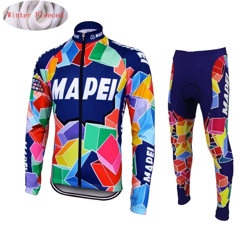 MAPEI зимний комплект одежды из теплого флиса, костюм для мужчин, куртка для велоспорта, одежда велосипедная куртка, комбинезон, теплый Майо Ropa Ciclismo