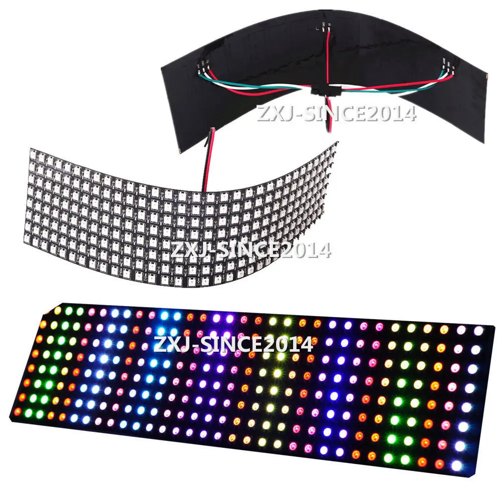 

8*32 256 LEDs Full color WS2812B panel SK6812 panel WS2812 5050 RGB Flexible Pixel Panel Light DC5V