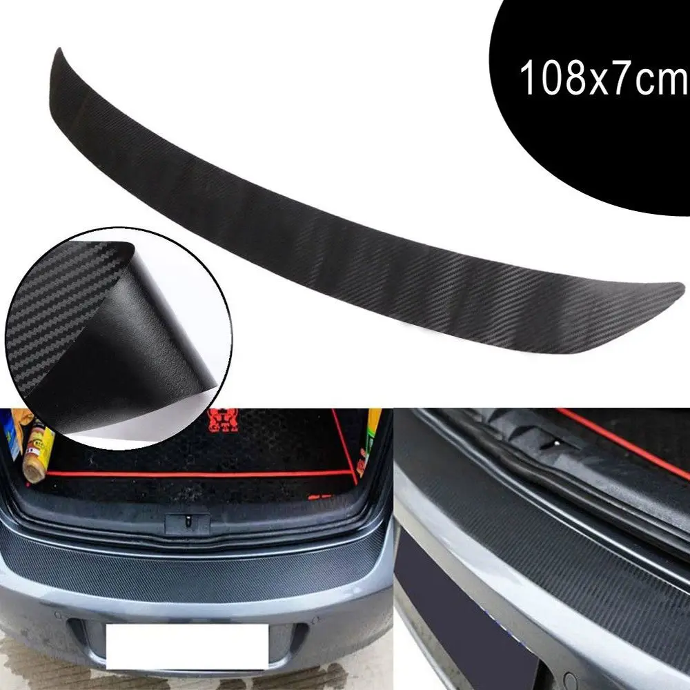 3D углеродного волокна заднего бампера автомобиля пластина наклейка отделка протектор для VW Golf MK6 GTI R20 Авто против царапин инструмент