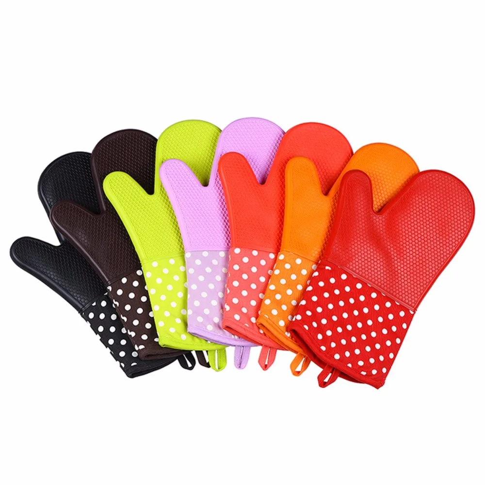 1Pc Silicone Heat Resistant Kitchen Gloves Clips Insulation Non Stick