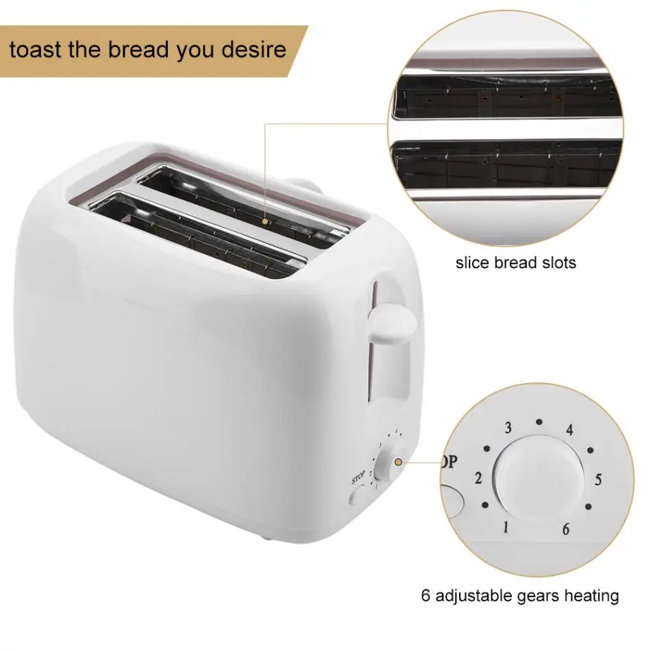 Горячая 2 ломтика электронный тостер хлебопечка машина с 6 уровнями Ручки Регулируемая высокая-подъем паста хлеб делая машину