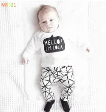 2016 summer baby girl’s clothes cotton long-sleeved T-shirt + pants two suit baby clothes newborn infant clothing set children