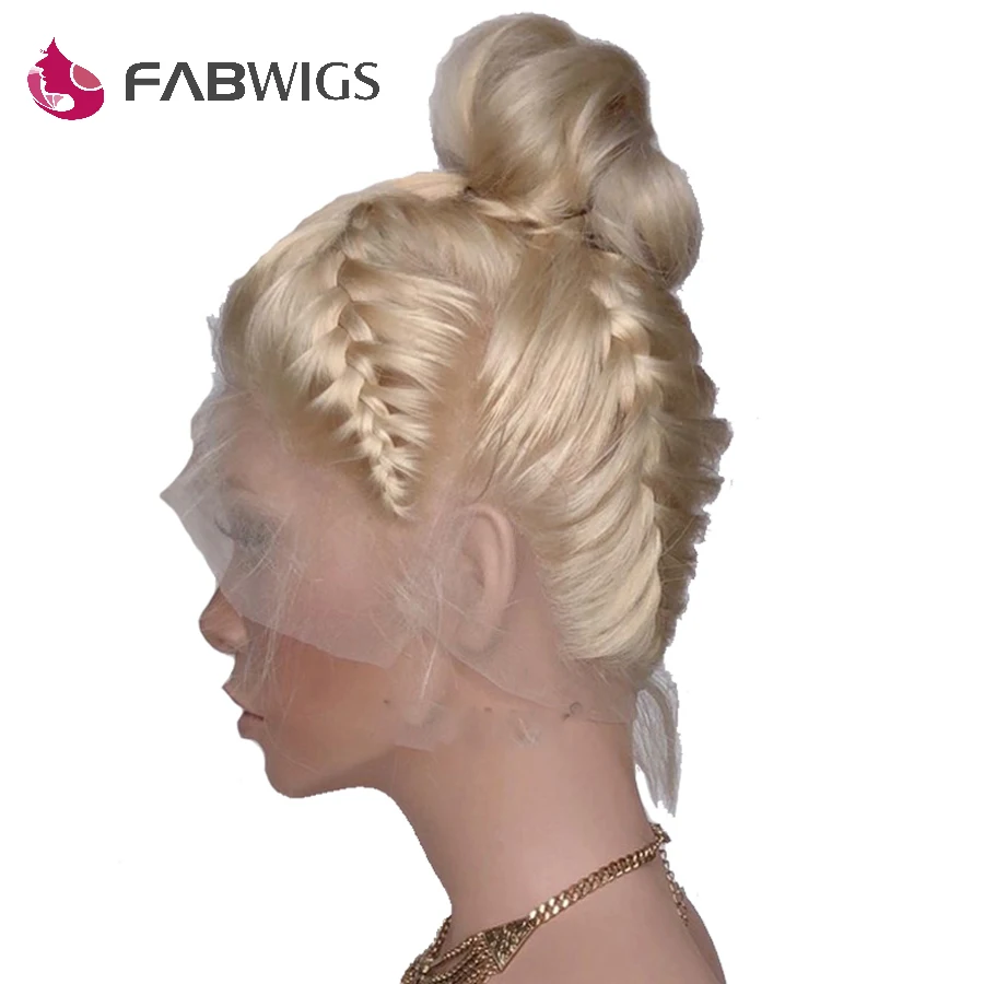 

Fabwigs 150% Density Pre Plucked #613 Blonde Full Lace Human Hair Wigs with Baby Hair Brazilian Remy Human Hair Wigs For Women