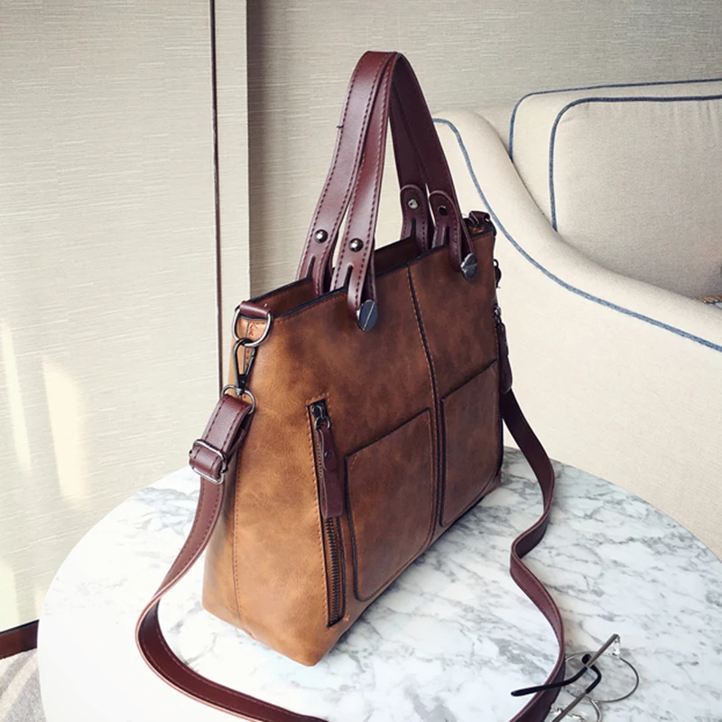 سيدة أعلى-حقائب بيد خمر حقائب النساء عارضة كبيرة حقيبة كتف حمل للبنات جيب خارج Crossbody أكياس حمل أكياس