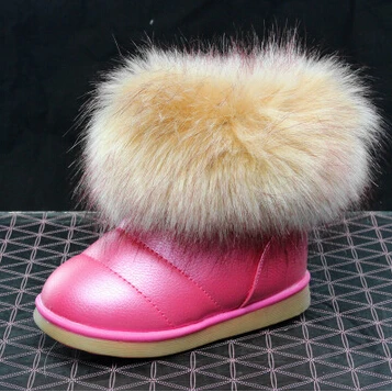 Детские зимние сапоги для девочек; коллекция года; зимняя обувь; Детские ботильоны на меху; модная теплая обувь с хлопковой подкладкой; уличные сапоги - Цвет: rose
