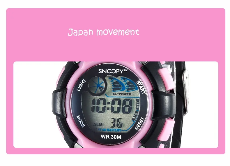SNOOPY Элитный бренд дети спортивные часы цифровые светодиодные милитари для мальчиков и девочек модные повседневное электроники наручные