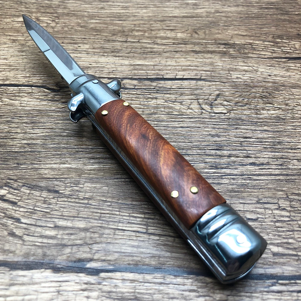 BMT 9 &quotИтальянский AKC 440C зеркальное лезвие с рукояткой из палисандра стилет мафия