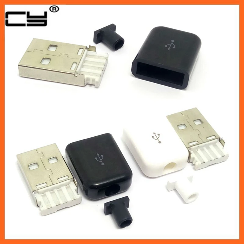10 комплектов DIY USB 2 0 разъем A Тип штекер 4 PinAssembly адаптер спаяное гнездо Черный
