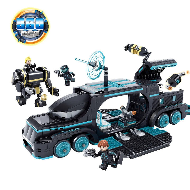 

KAZI 560PCS City Policeman Building Block Model Diy Brick Car Building Blocks Playmobil Toy For Kids Compatible with Legoing