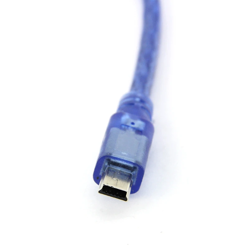 10 قطعة الأزرق قصير USB 2.0 وذكر أن ميني 5 دبوس B بيانات كابل شحن سلك مهايئ