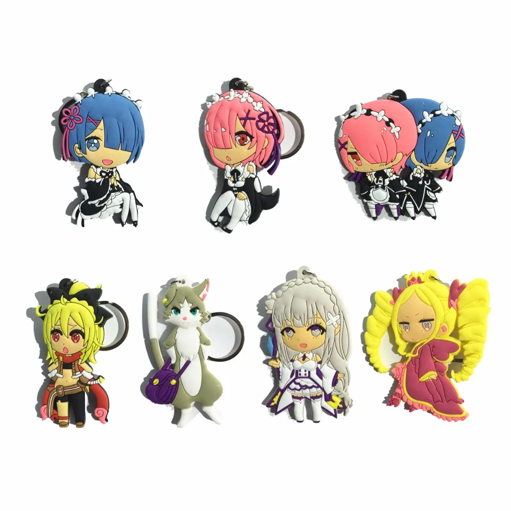 Брелок Rem Ram Natsuki Subaru Puck beатрис Войлок аниме Re:Zero kara Hajimeru Isekai Seikatsu резиновый