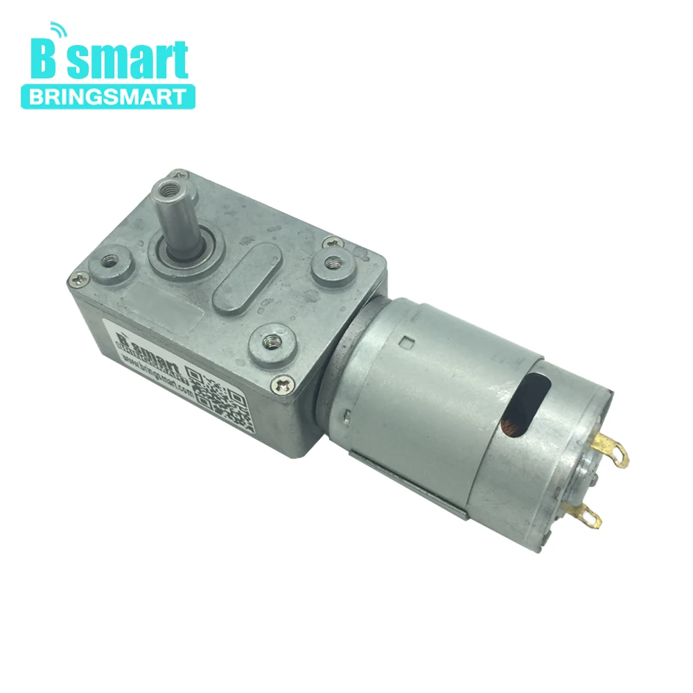 

Bringsmart JGY-385 DC Worm Geared Motor with Self-lock 24V Mini Turbine Worm Reducer Carbon Brush for DIY Part Metal Gears