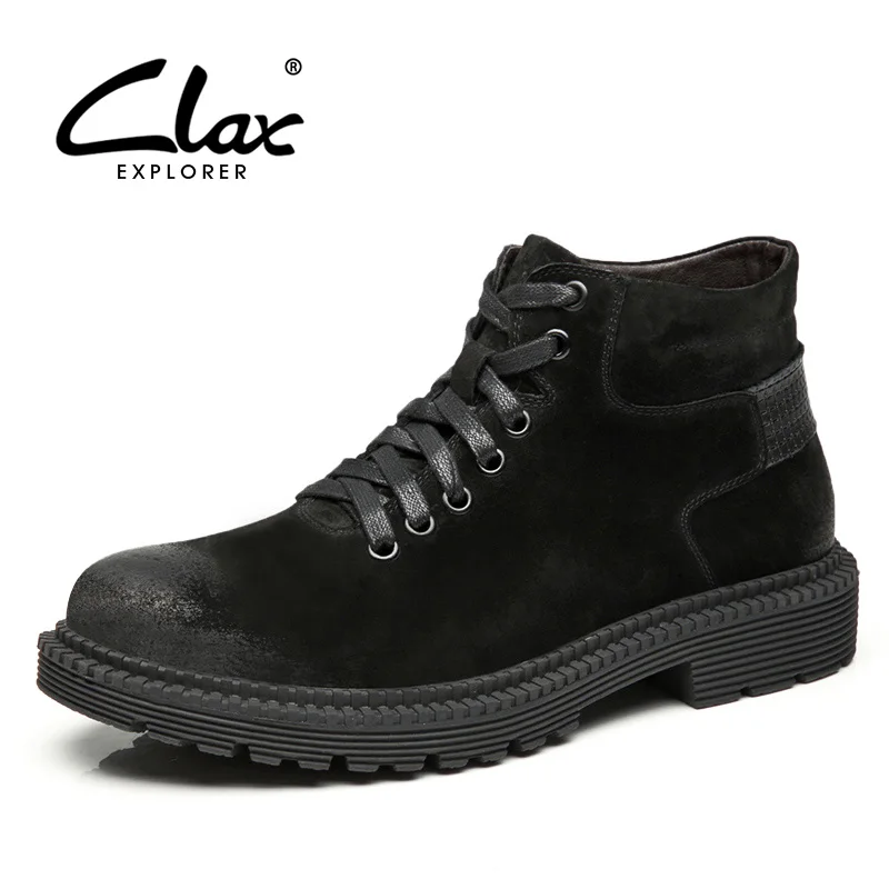

CLAX Men Boot 2018 Spring Autumn Casual Shoe Male Suede Leather Boots Work Shoe chaussure homme Walking Footwear