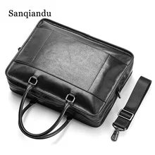 Дизайнерский мужской деловой портфель из воловьей кожи, мужская сумка-мессенджер из натуральной кожи для ноутбука, повседневные дорожные сумки, мужская деловая сумка
