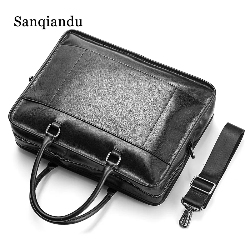2018 Designer Rindsleder Männlichen Kommerziellen Aktentasche Aus Echtem Leder männer Laptop Messenger Tasche Casual Reisetaschen Männlichen Business tasche Online