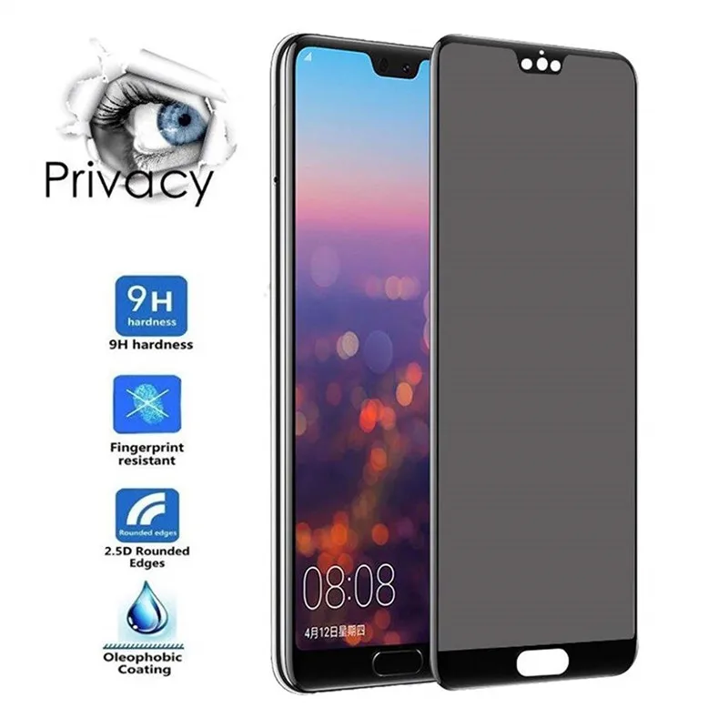 Privacy Screen Protector Anti Spy For Huawei P20 Pro P10Plus Honor Mate 9 V10 Full Coverage