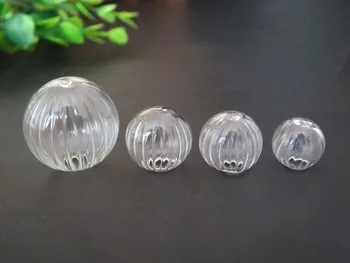 

Free ship!! pumpkin Vertical Stripe ball shape glass globe pendant/DIY glass vial necklace jewelry pendant