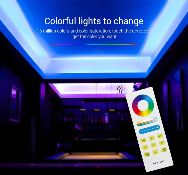 Mi. light FUT045 RGB + CCT светодиодный ленты контроллер DC12V-24V 2,4G Беспроводной WI-FI Smart Панель дистанционного диммер выключить свет ti mi нг