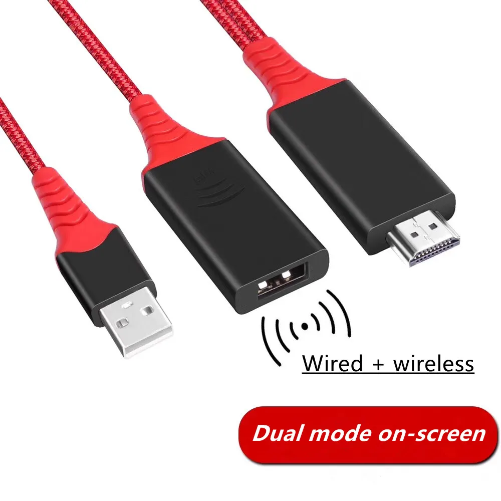 Wi Fi дисплей dongle 2 в 1 беспроводной или проводной экран зеркалирование 1080 P HDMI кабель ключ HD для Android iOS ipad xs Max