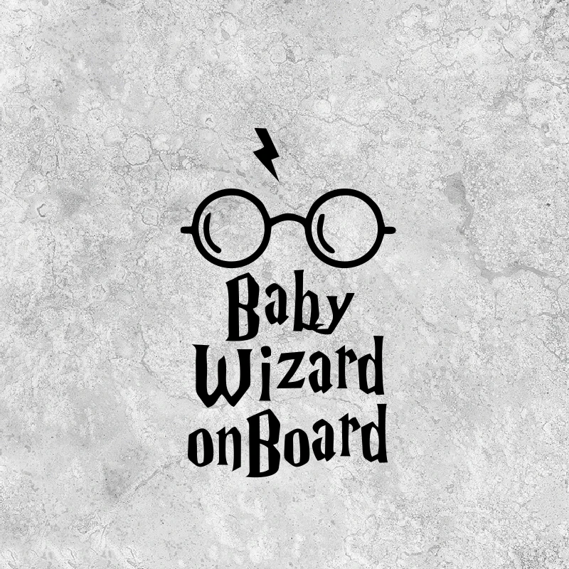 

Baby Wizard On Board Originality Bumper Funny Rear Windshield Decals DIY Helmet Car Stickers Length 15cm