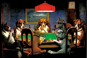 

Dogs poker QUALITY - Dogs Playing Poker Vintage SILK POSTER Decorative Wall painting 24x36inch