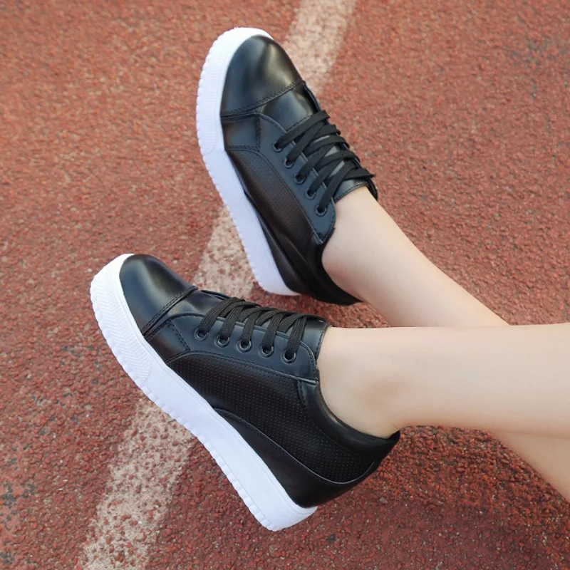 

Women Sneakers 2019 Spring Autumn Vulcanized Shoes Ladies Casual Shoes Breathable Height increasing Flat Shoes Tenis Feminino